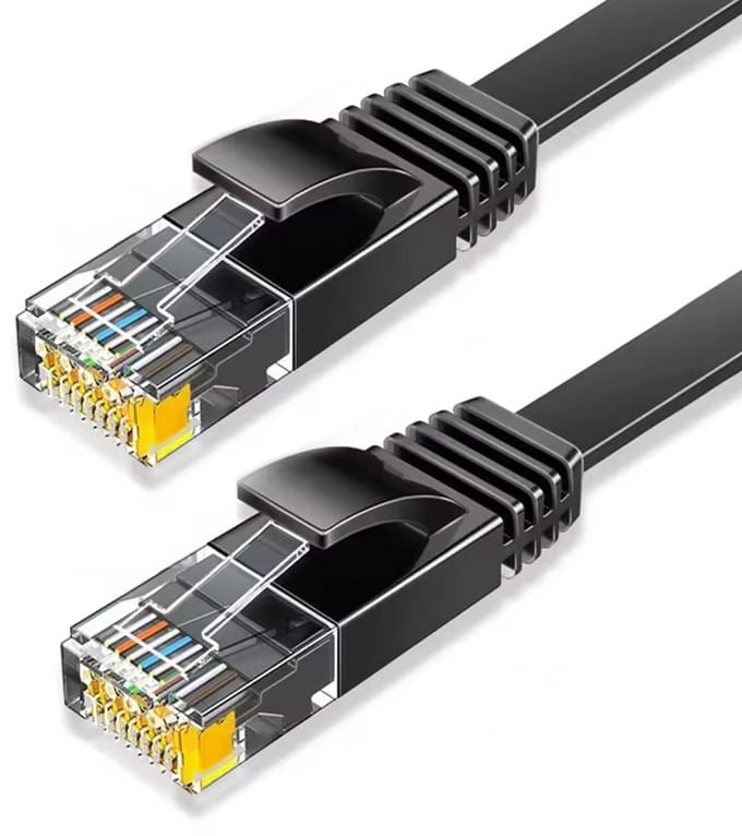 Qost - CAT6 Platte Internetkabel - 1 meter - zwart - RJ45 UTP Netwerkkabel / Ethernet kabel - 10 Gbps 250 MHz - Flat patchkabel