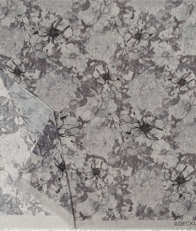 ROECKL sjaal Flower Wind Scarf Silvergrey grijs