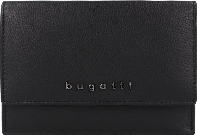 Bugatti Bella Portemonnee RFID-bescherming Leer 15 cm - Dames - Horizontaal - schwarz
