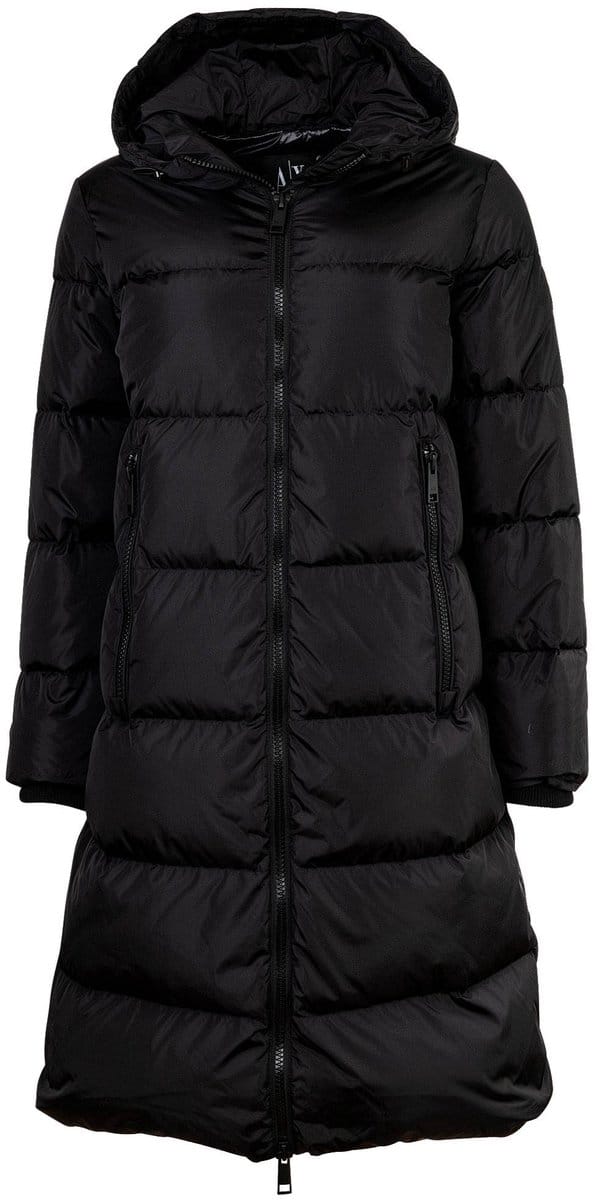 Hooded Zip-Up Jacket with Front Pockets Wo - Black Jackets