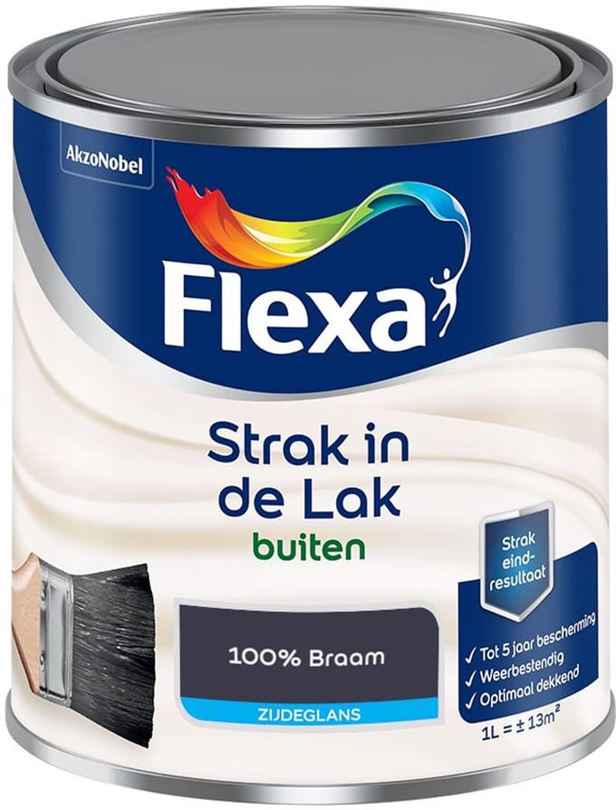 Flexa - Strak In De Lak Buitenlak Zijdeglans - 100% Braam - Mengverf - 1 L