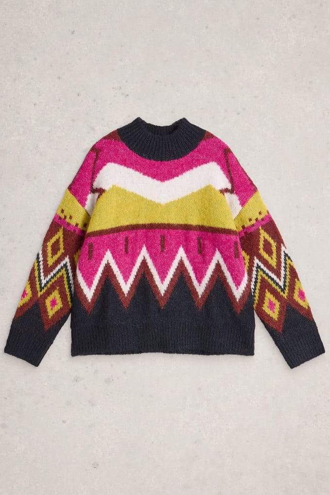 White Stuff Alice Abstract Jumper Grey Multi Taglia: 8 | Maglioni a maglia Outlet | Donna | Grigio