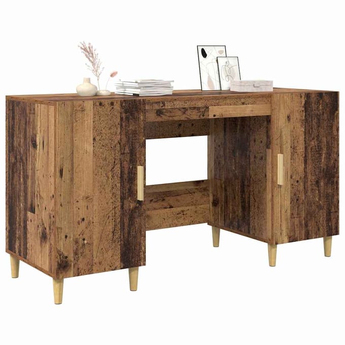 vidaXL - Bureau - Oud - Hout - Bewerkt - hout - 140 - x - 50 - x - 75 - cm