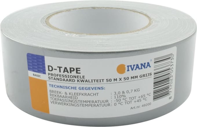 Ivana D-Tape Standaard grijs 50mmx50mtr