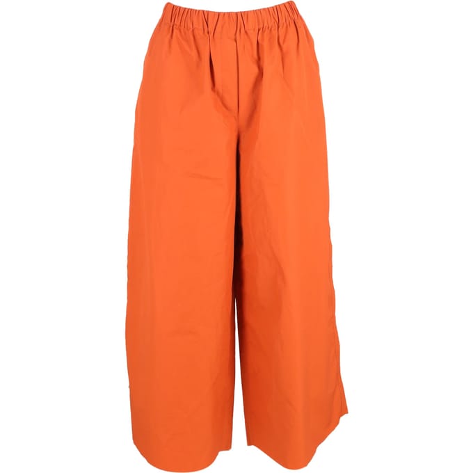 Max Mara Navigli Poplin Palazzobroek van oranje katoen