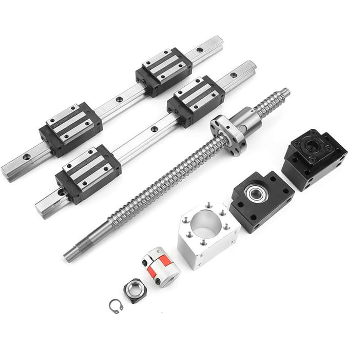 2 stuks HGR15 300mm Lineaire Geleidingsrail & 1 stuks RM1605 300mm Kogelomloopspindel & BF12 BK12 Kit