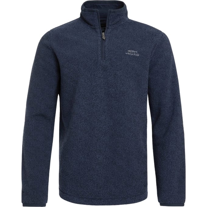 Weird Fish Heren Errill Textured Eco Friendly Quarter Zip Fleece Top (Marine)