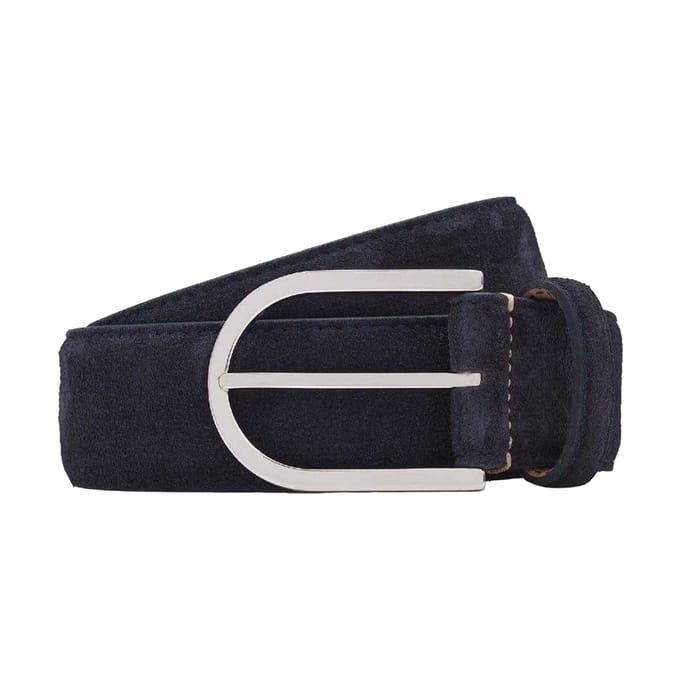 Boss Gewone rundlederen casual riem voor volwassenen (Blauw)