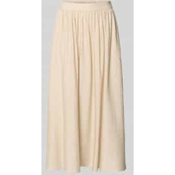 Linnenmix geplooide midi-rok