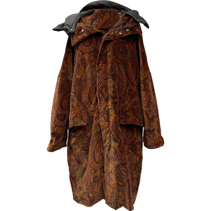 Etro jas met capuchon en paisleyprint in veelkleurig fluweel