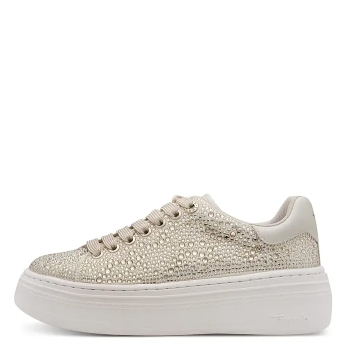 Tamaris dames sneaker 1-23795-46-179 dames lage glitter beige