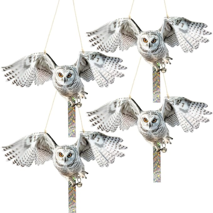 4-delige Reflecterende Plastic Uil Vogelenafstoter – Hanging Design voor Balkon en Tuin
