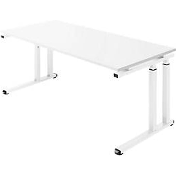 Schäfer Shop  Select Bureautafel SET UP, C-poot onderstel, 1800 x 800, wit/wit