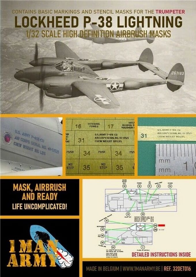 1ManArmy - 1/32 LOCKHEED P-38 LIGHTING TRUMPETER - modelbouwsets, hobbybouwspeelgoed voor kinderen, modelverf en accessoires