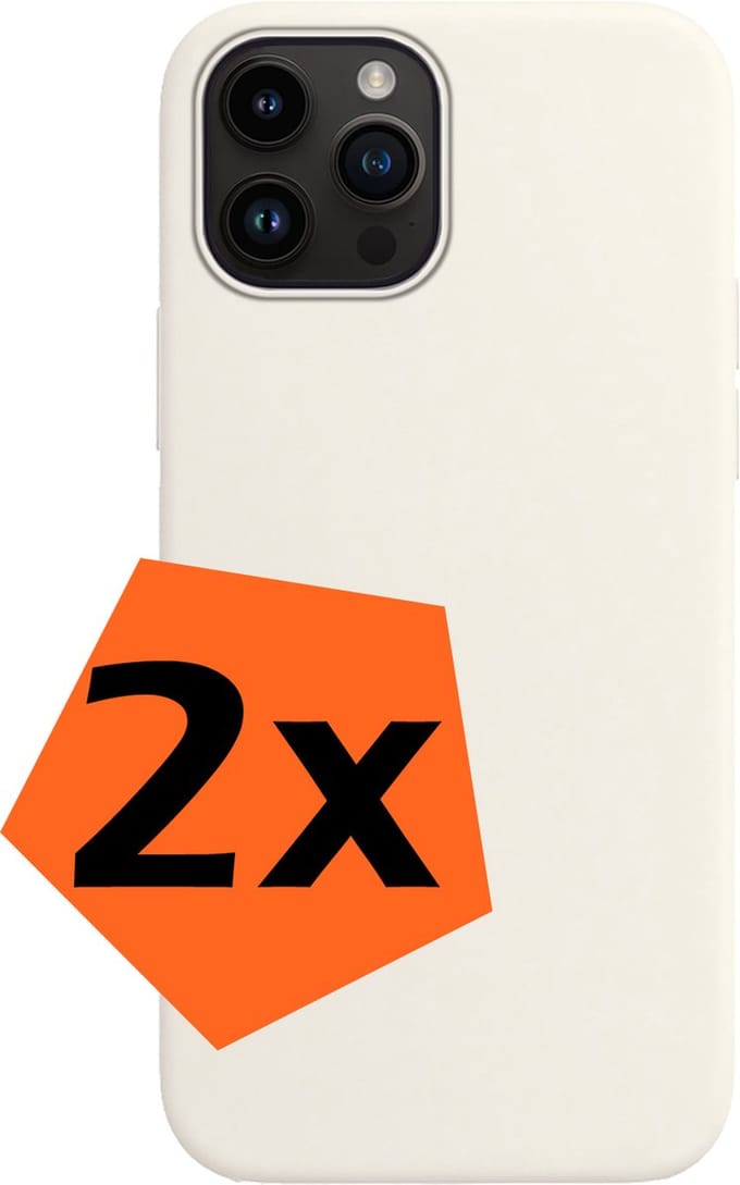 Hoes - 2 Stuks - Geschikt voor Apple iPhone 15 Pro - Sterk & Shockproof - Case Siliconen - Back Cover - Telefoon Hoes - Wit