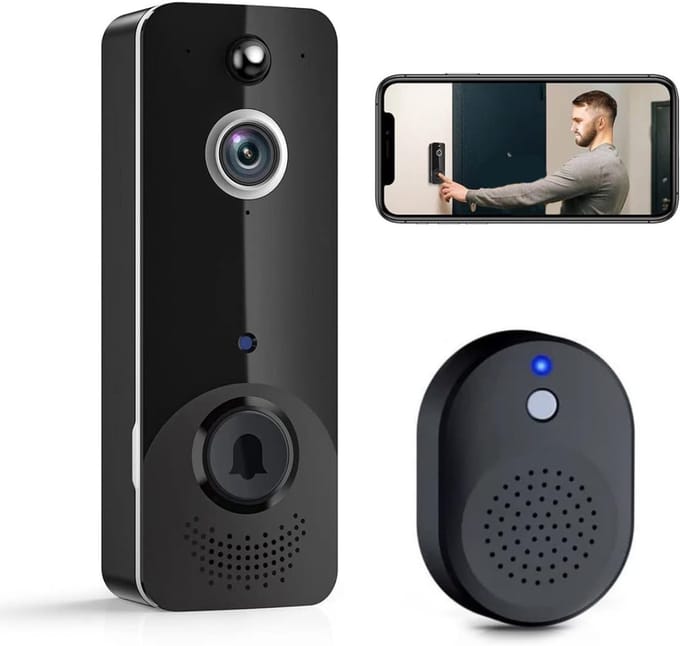 White-Label® Deurbellen met Camera - Video Deurbel - Draadloos - Full HD
