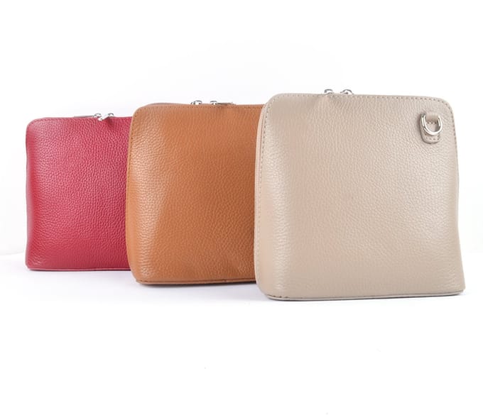 Giuliano lederen schoudertas Allison - Dames - Made in Italy - Bruin