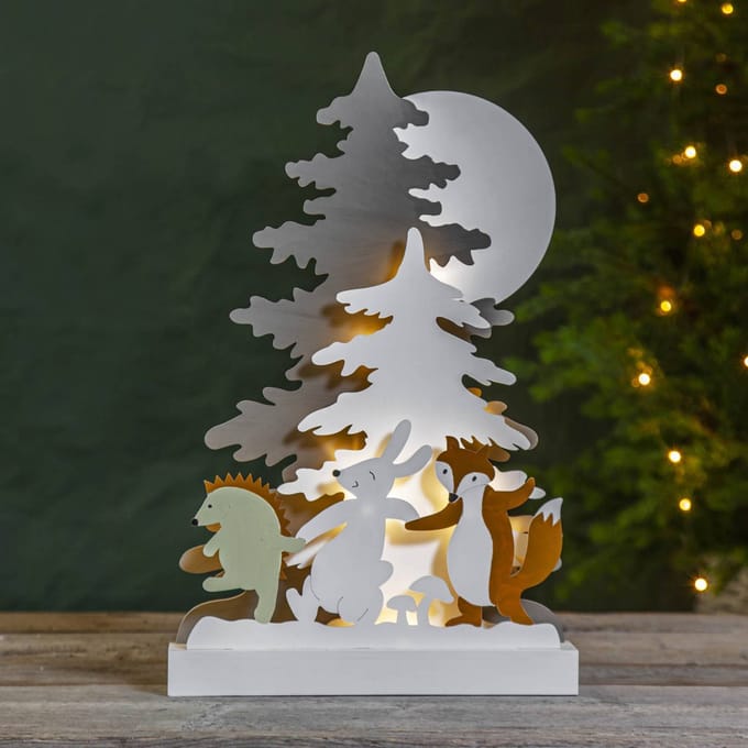 Star Trading "Forest Friends" - LED Kerstverlichting - hout - B 28 cm - H 44 cm