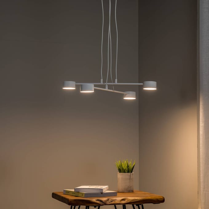 EMIBIG LIGHTING Hanglamp Modus 4, staal, 4-lamps, GX 53, wit