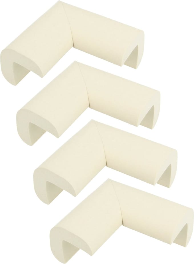 AMIG Hoekbeschermers - wit - 8x - met plakbevestiging - rubber - kind bescherming scherpe hoeken