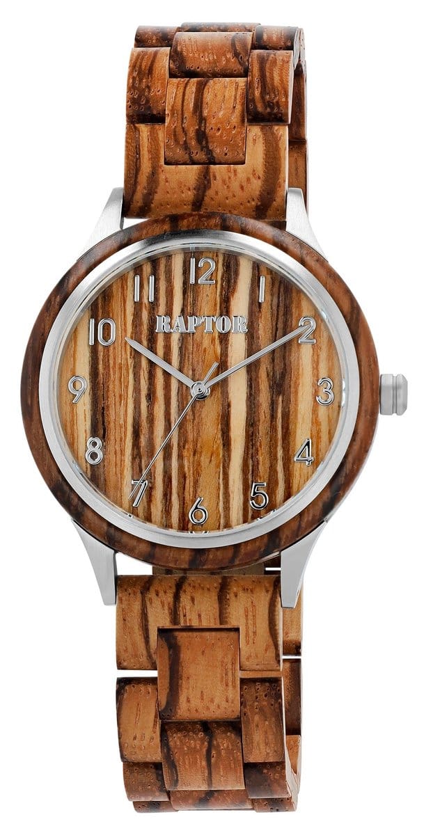 Raptor herenhorloge zebrahout Cedric, mineraalglas