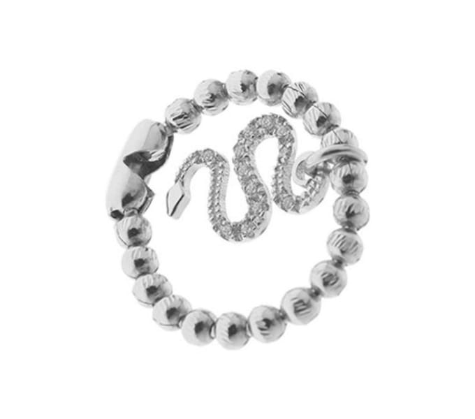 Hetty'S - Unieke ring met slang - 925 zilver- 1 maat past altijd