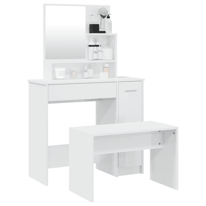 vidaXL - Kaptafelset - 86,5x35x136 - cm - hoogglans - wit