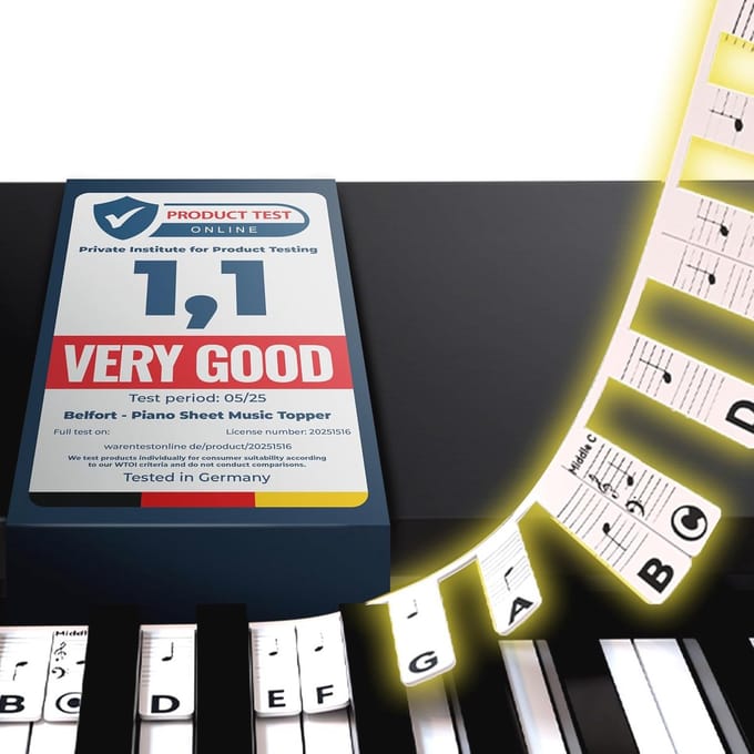 Piano Accessoire voor Beginners met Verwijderbare Silicone Toetslettering