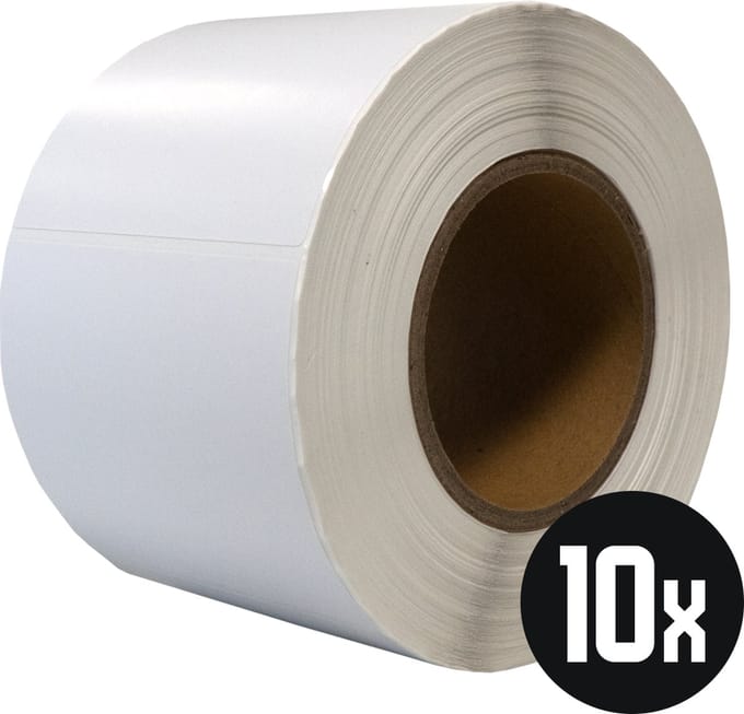 DULA Compatible Zebra Labels 100x85mm - 1000 etiketten per rol - kern 76mm - Wit - Permanent - 10 rollen