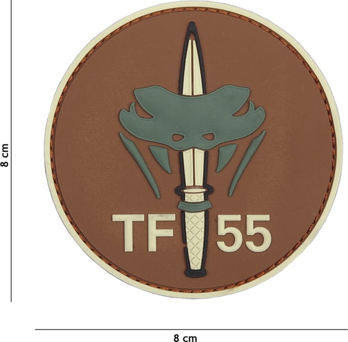 Embleem 3D PVC TF-55 Bruin