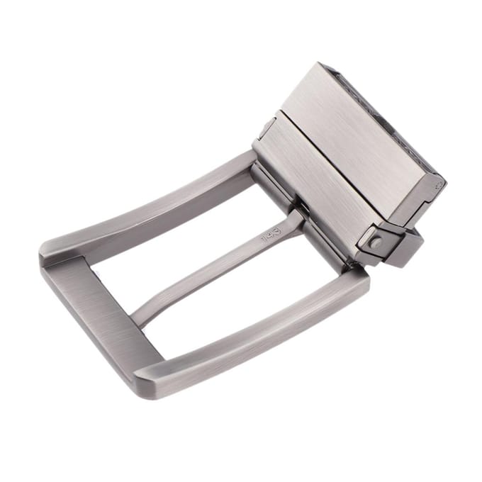 Heren riemgesp Single Prong rechthoekige pin omkeerbaar parelgrijs as described gray