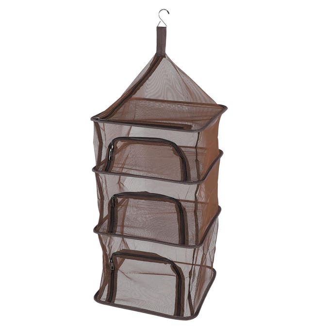 Hangend Droognet Opvouwbaar 4 Laags Draagbaar Multifunctioneel Mesh Droogrek voor Vis Groente koffie