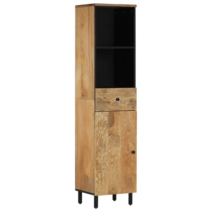 vidaXL - Badkamerkast - 38x33x160 - cm - massief - mangohout