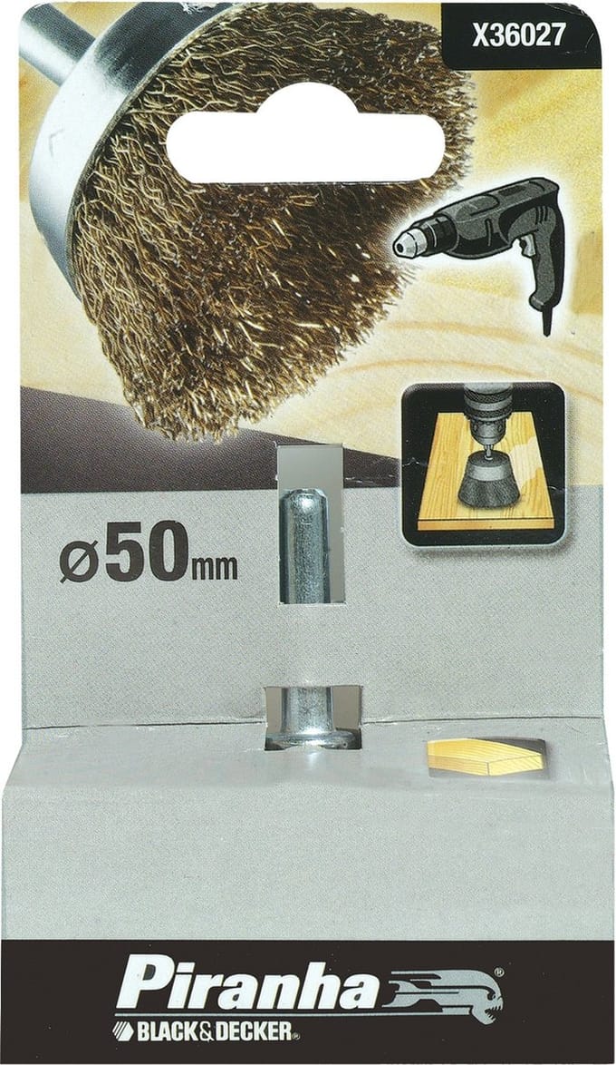 Piranha komstaaldraadborstel Ø 50 mm - Messing - Stift 6 mm