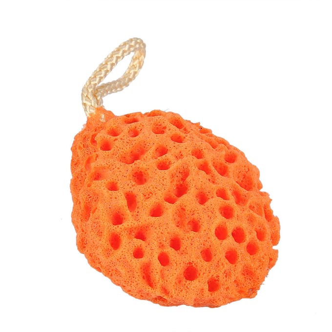4 Kleuren Beauty Zachte Spons Lichaam Douche Spa Exfoliator Wassen Reiniging Scrubber Badbal oranje