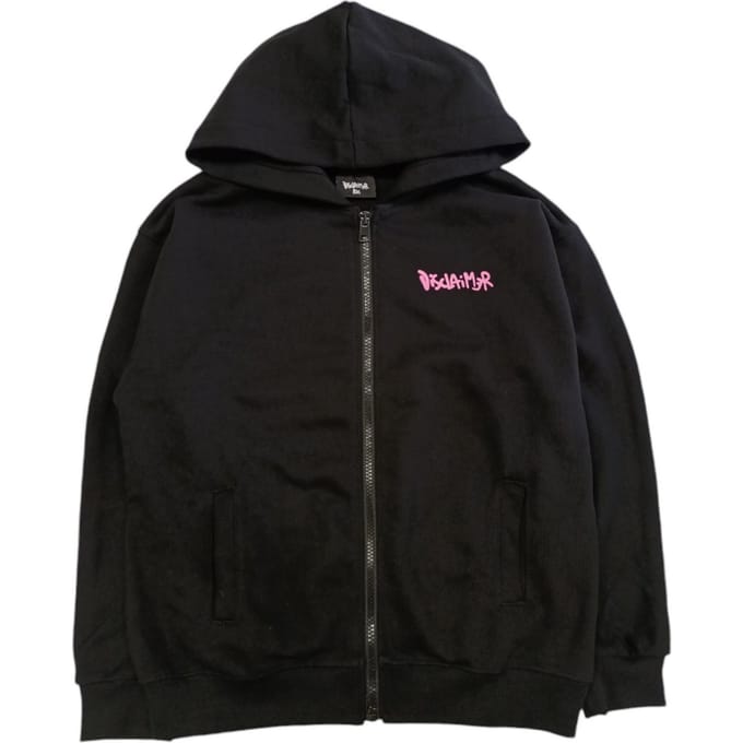 Disclaimer - Black Zip Hoodie Pink 58312