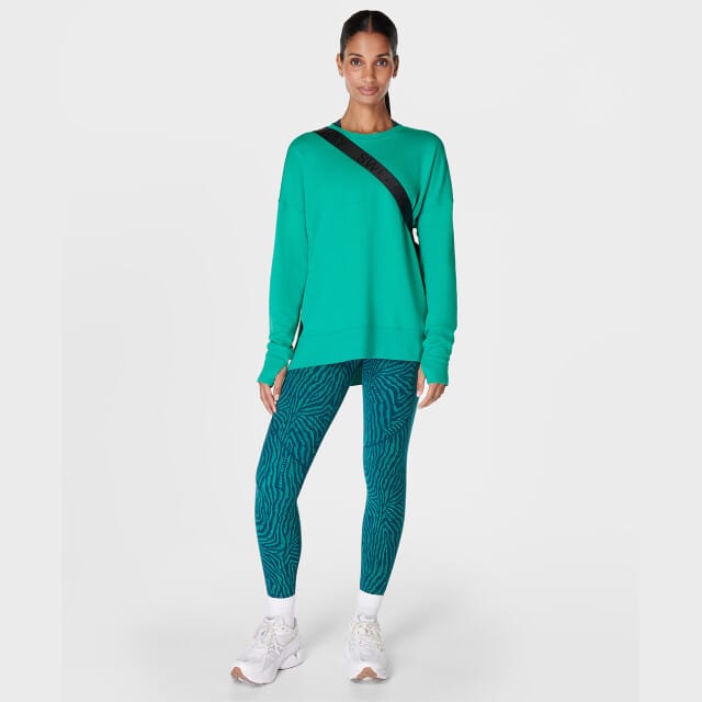 Sweaty Betty After Class Longline Sweatshirt GROEN - Maat M