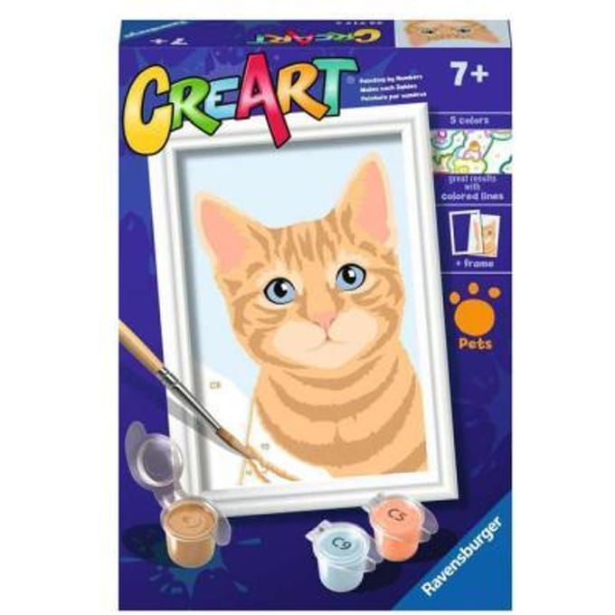 Ravensburger CreArt Orange Tabby - Schilderen op nummer voor kinderen