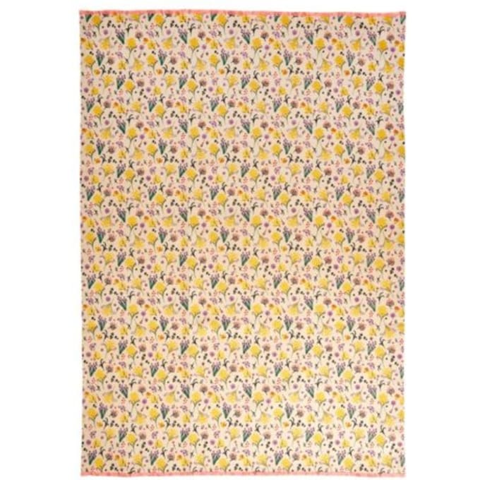 Rice theedoek katoen flower painting print