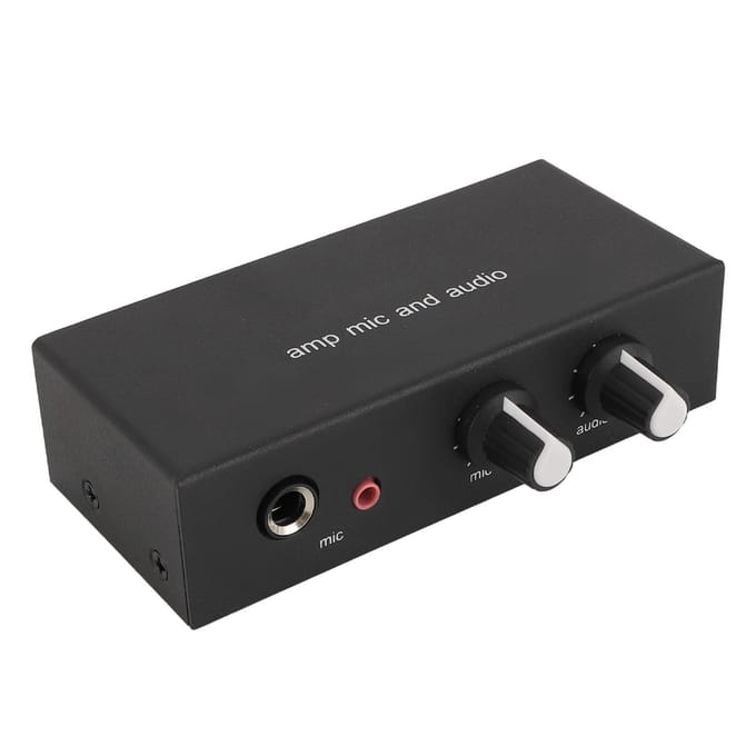 Stereo Geluid Voorversterker Aluminium 3 Uitgangspoorten 6.5mm Dynamische Microfoon 3.5mm Microfoon
