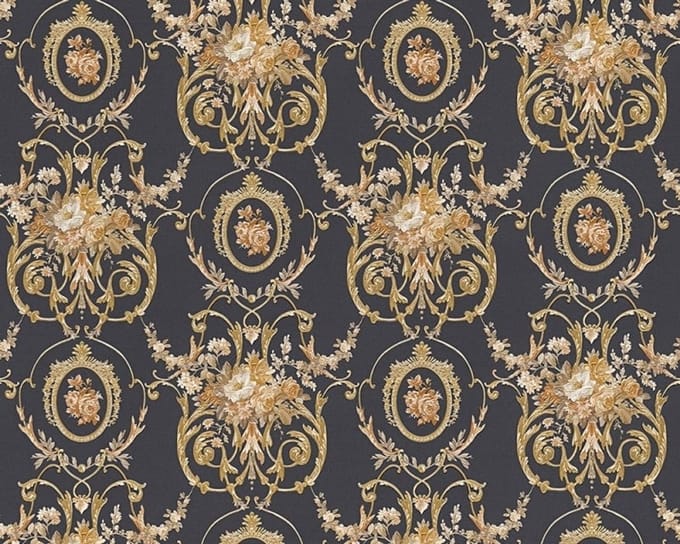 Donkerblauw Klassiek Behang Chatou As Creation 95493-2