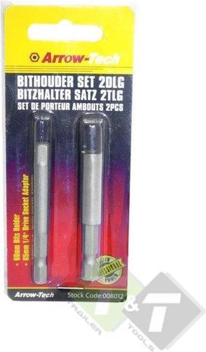 Bithouder set, 2 delig, 60mm, 65mm, Arrow-Tech