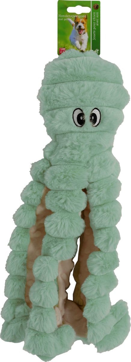 Boon hond speelgoed octopus corduroy met piep groen 40cm - 1 stuk