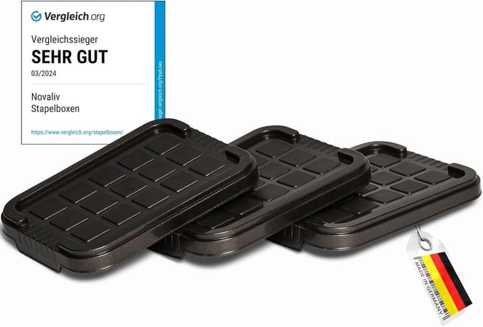 Novaliv 3x vervangingsdeksels 2 liter met clipsluiting 19x14 cm antraciet