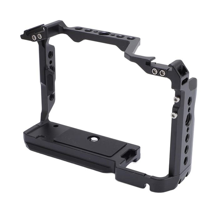 Camera Kooi Aluminiumlegering Verticaal Horizontale Bevestiging Beschermend Frame met 1/4in 3/8in Cold Shoe black