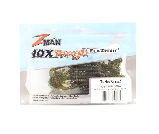 Zman Soft Lure Turbo CrawZ 4 Inch 6/Pack Canada Craw (8712) white