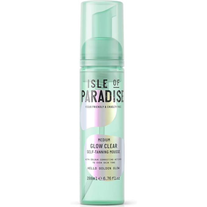 Isle of Paradise Glow Clear Self-Tanning Mousse Green - Medium 200Ml
