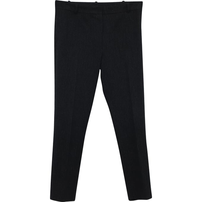 Joseph Gab Stretch Pinstripe Broek in Zwarte Viscose