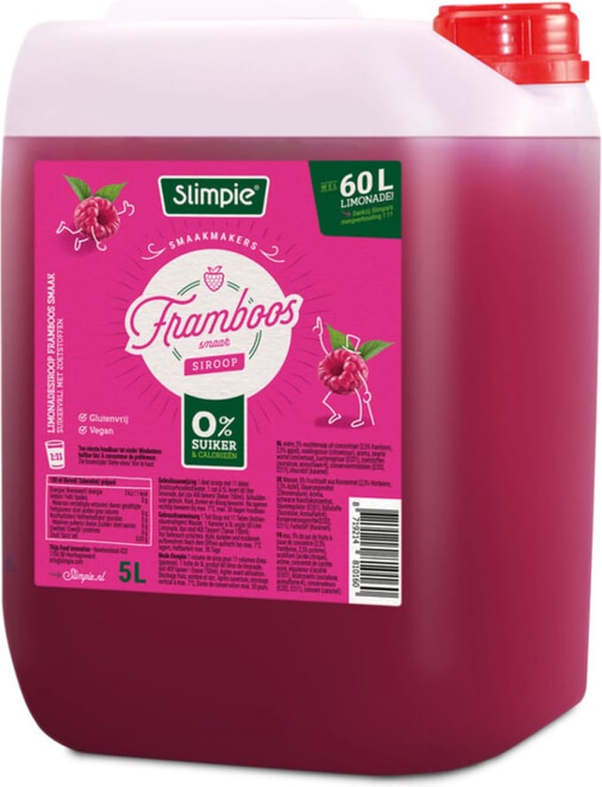 Slimpie Siroop Framboos - 5 liter