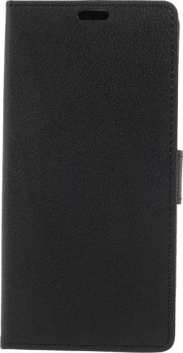 Shop4 - Wiko View XL Hoesje - Wallet Case Grain Zwart